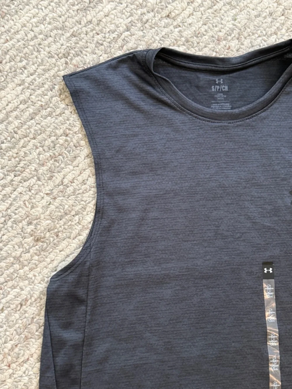 Under Armour Tank Top Size Small HeatGear Athletic Sleeveless Gray Shirt - Picture 7 of 12